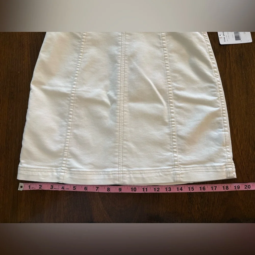 NWT Free People Modern Femme White Denim Mini Skirt